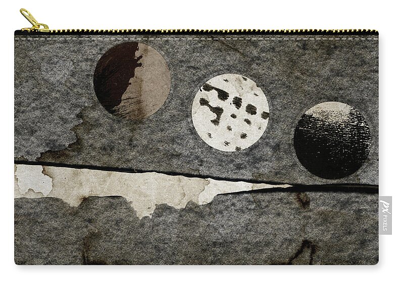 Collage Zip Pouch featuring the photograph Triple Lunacy Abstract 1 by Carol Leigh