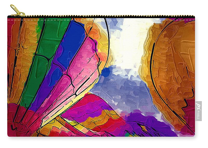 Hotair-balloons Zip Pouch featuring the digital art Triplets by Kirt Tisdale