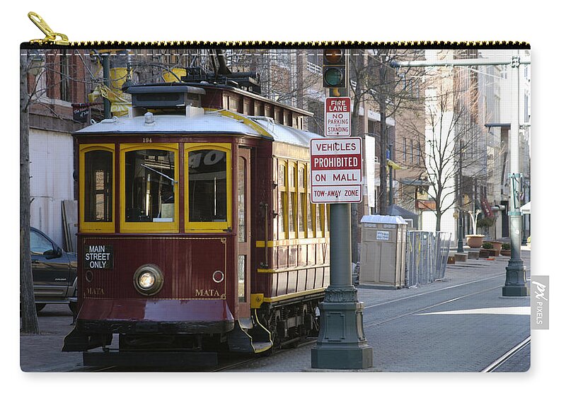 Trolley Zip Pouch featuring the photograph Trolley - Memphis by DArcy Evans