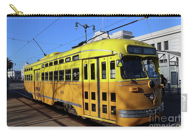 Cable Car Zip Pouch featuring the photograph Trolley Number 1052 by Steven Spak