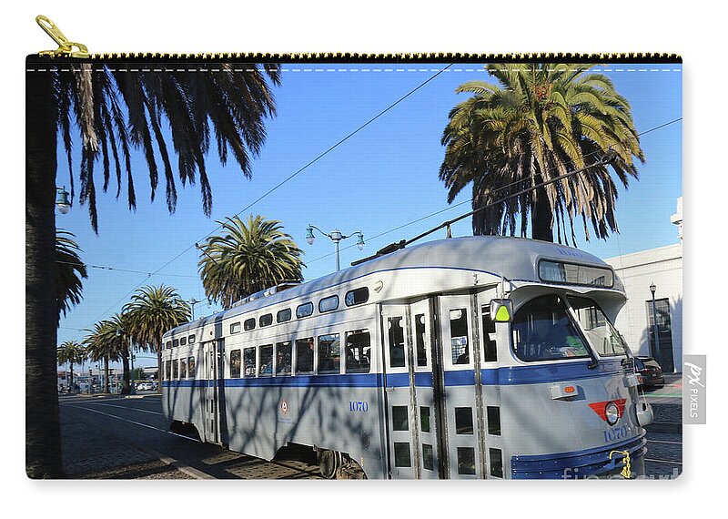 Cable Car Zip Pouch featuring the photograph Trolley Number 1070 by Steven Spak