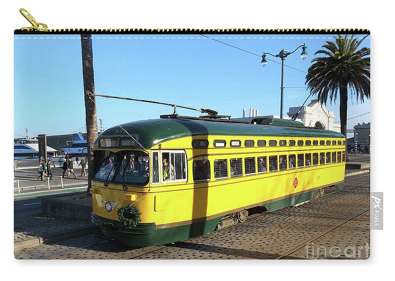 Cable Car Zip Pouch featuring the photograph Trolley Number 1071 by Steven Spak