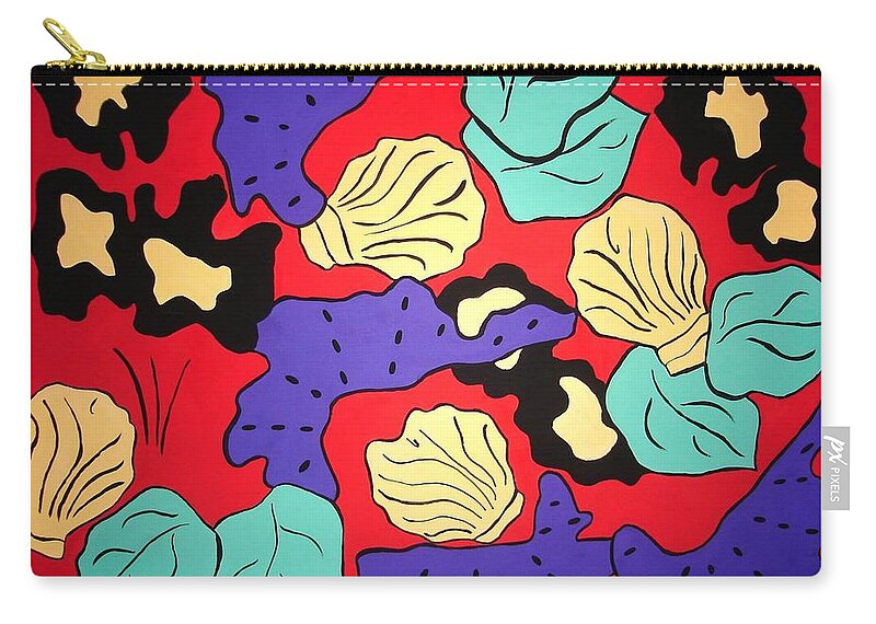 Seashells Zip Pouch featuring the painting Tropical Beauty by Vickie G Buccini