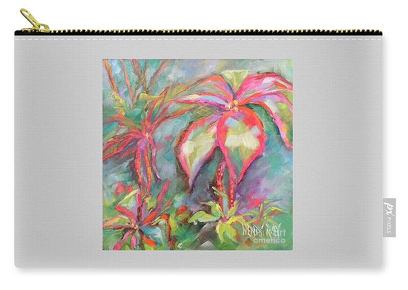 Hawaii Zip Pouch featuring the painting Tropical Beauty by Wendy Ray