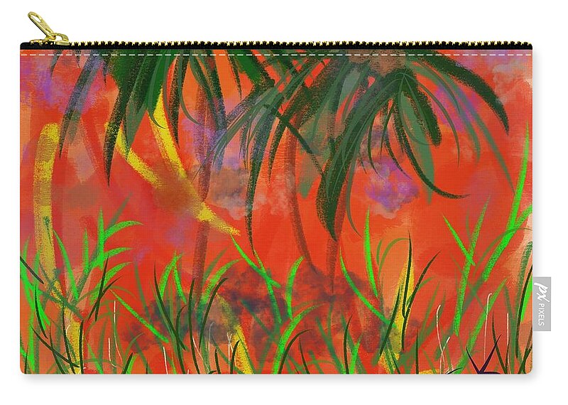 Palm Trees Zip Pouch featuring the digital art Tropical Breeze by Sherry Killam