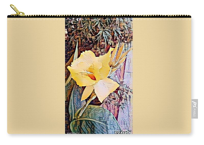 Mixedmedia Zip Pouch featuring the mixed media Tropical lilly by Steven Wills