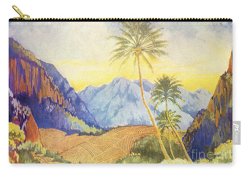 1922 Zip Pouch featuring the painting Tropical Vintage Hawaii by Hawaiian Legacy Archive - Printscapes