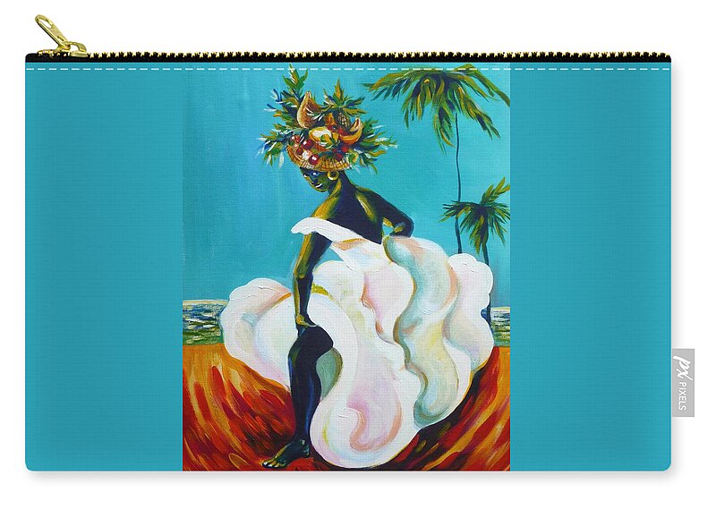 Travel Zip Pouch featuring the painting Tropicana by Anna Duyunova