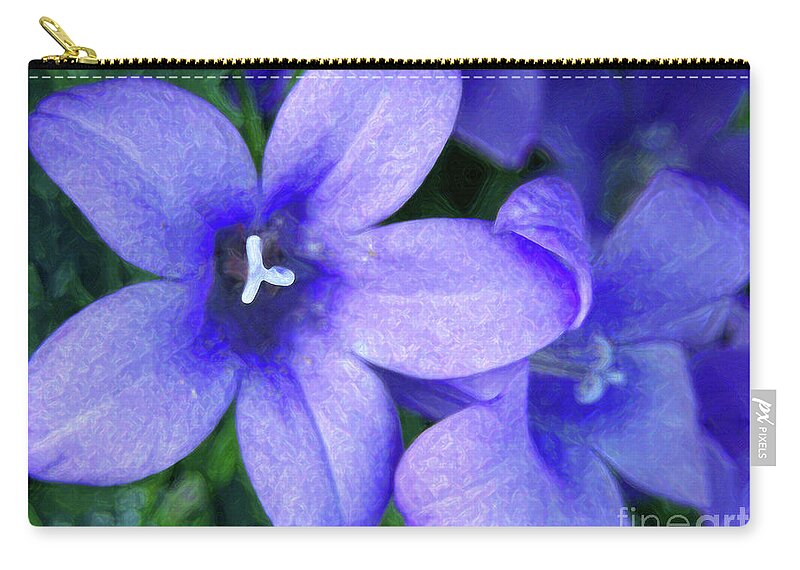 Campanula Zip Pouch featuring the photograph True Blue 5 by Kim Tran