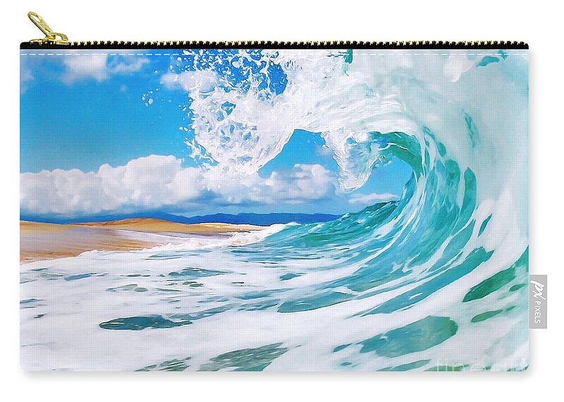 Ocean Zip Pouch featuring the painting True Blue by Paul Topp
