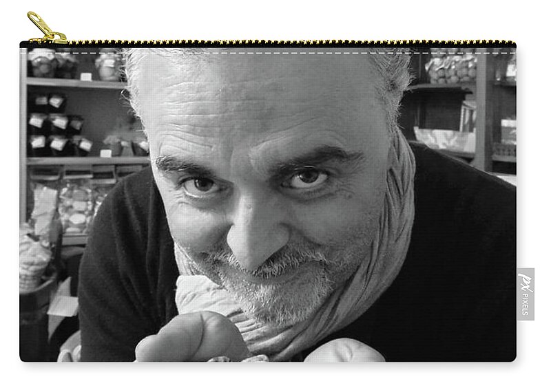 Truffle Zip Pouch featuring the photograph Truffle Man of Torre Bormida by Jennie Breeze