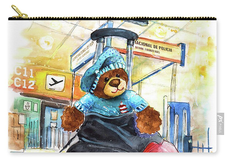 Travel Zip Pouch featuring the painting Truffle McFurry On His Way To Malta by Miki De Goodaboom