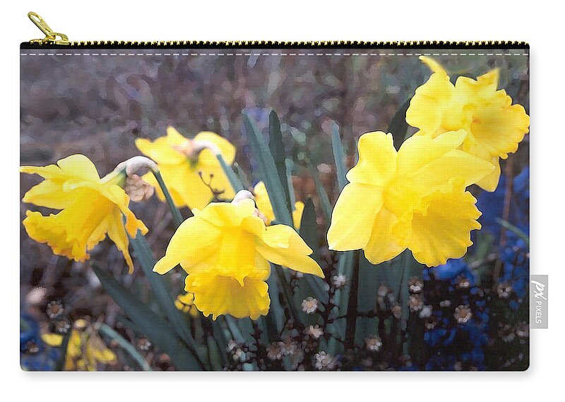 Flowes Carry-all Pouch featuring the photograph Trumpets of Spring by Steve Karol