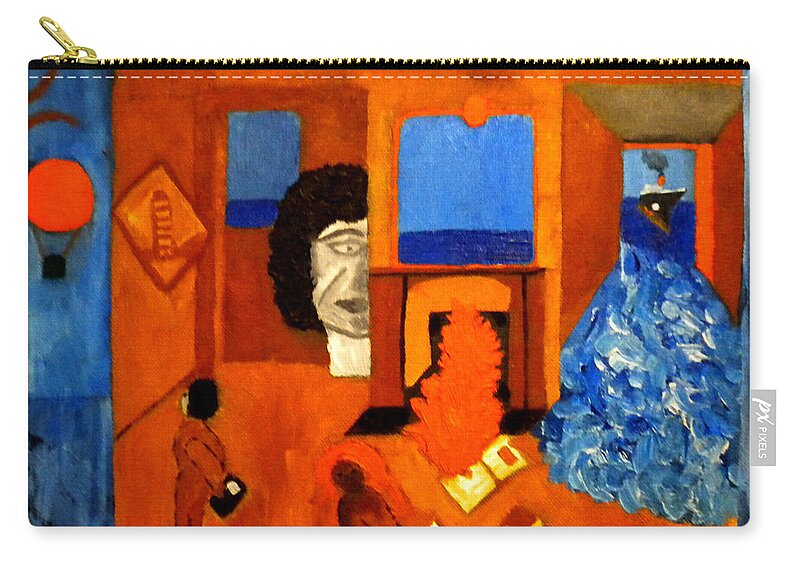 Colette Zip Pouch featuring the painting Trying to find the way out or is it better to stay  by Colette V Hera Guggenheim