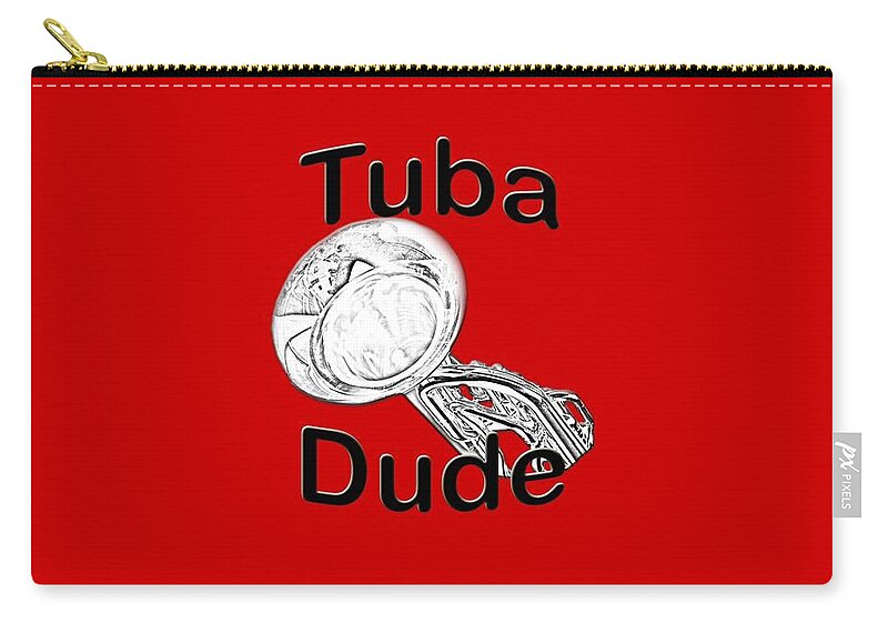 Tuba Zip Pouch featuring the photograph Tuba Dude by M K Miller