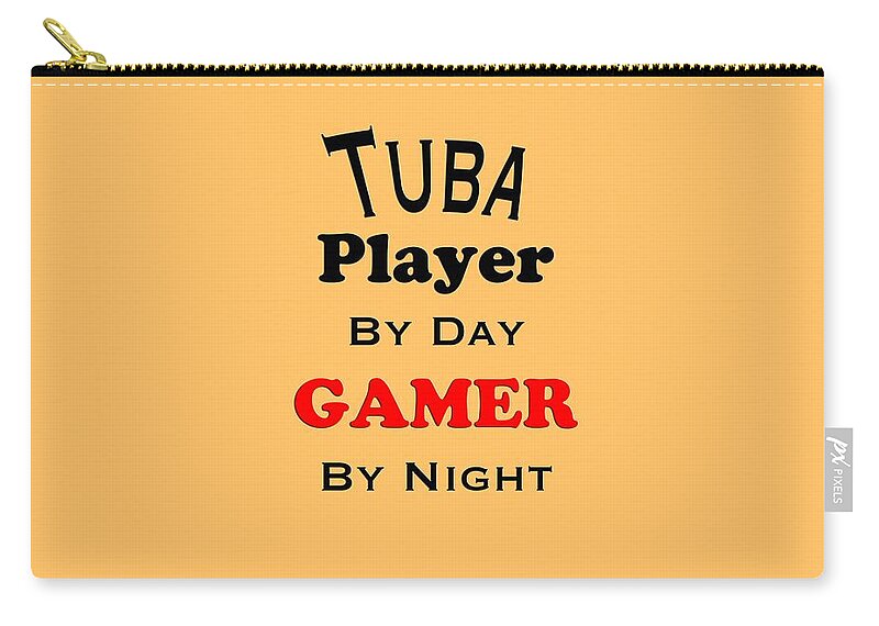 Tuba Player By Day Gamer By Night; Tuba; Orchestra; Band; Jazz; Tuba Tubaian; Instrument; Fine Art Prints; Photograph; Wall Art; Business Art; Picture; Play; Student; M K Miller; Mac Miller; Mac K Miller Iii; Tyler; Texas; T-shirts; Tote Bags; Duvet Covers; Throw Pillows; Shower Curtains; Art Prints; Framed Prints; Canvas Prints; Acrylic Prints; Metal Prints; Greeting Cards; T Shirts; Tshirts Zip Pouch featuring the photograph Tuba Player By Day Gamer By Night 5631.02 by M K Miller