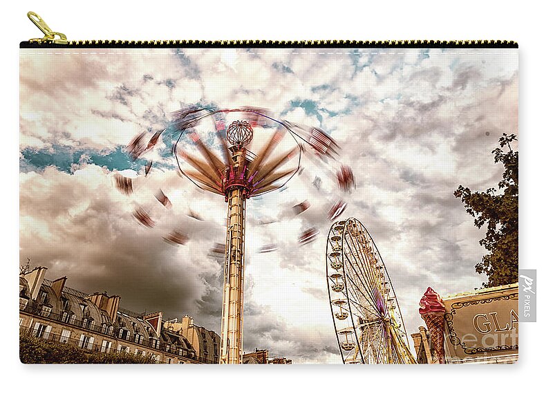 Tuilerie Garden Zip Pouch featuring the photograph Tuilerie Garden Paris Swings by Alissa Beth Photography