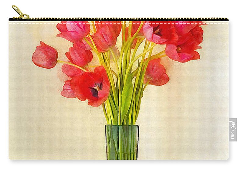 Tulips Zip Pouch featuring the digital art Tulip Bouquet by JGracey Stinson