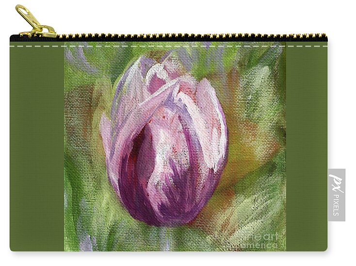 Tulip Carry-all Pouch featuring the painting Tulip by Deb Stroh-Larson