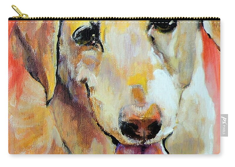 Dog Zip Pouch featuring the painting Tulip by Jodie Marie Anne Richardson Traugott     aka jm-ART