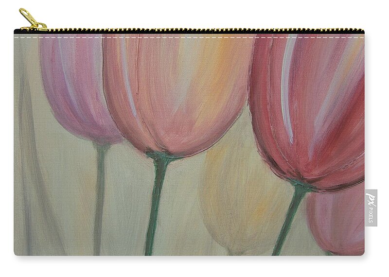 Tulips Zip Pouch featuring the painting Tulip Series 1 by Anita Burgermeister