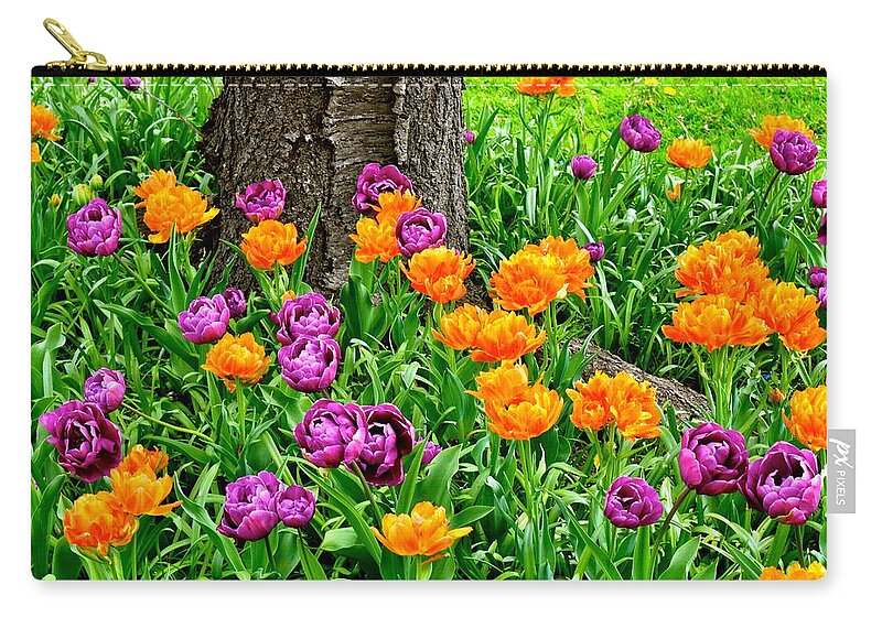 Tulips Carry-all Pouch featuring the photograph Tulips by Monika Salvan