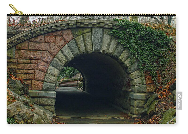 Park Zip Pouch featuring the photograph Tunnel on Pathway by Sandy Moulder
