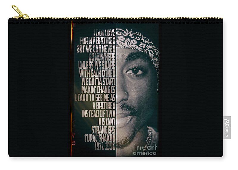 Pop Zip Pouch featuring the photograph Tupac Shakur by Jonas Luis