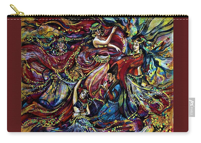 Travel Zip Pouch featuring the drawing Turkish Music by Anna Duyunova
