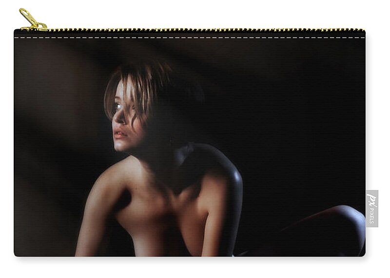 Woman Zip Pouch featuring the photograph Turning to the Light by Vitaly Vakhrushev
