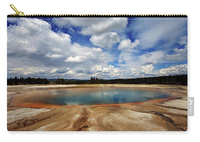 Yellowstone Zip Pouch featuring the photograph Turquoise Pool by Eilish Palmer