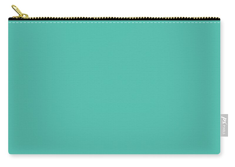 Solid Colors Zip Pouch featuring the digital art Turquoise Solid Color Decor by Garaga Designs