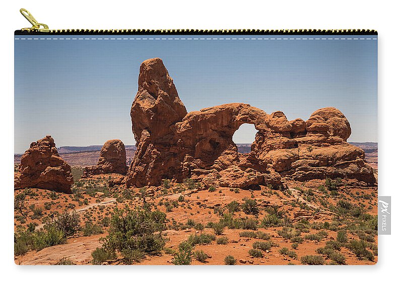 Utah Zip Pouch featuring the photograph Turret Arch Arches National Park Utah by Lawrence S Richardson Jr