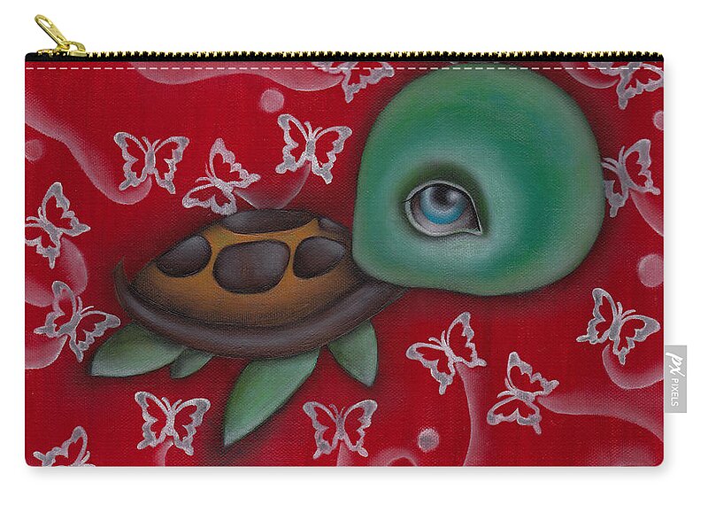Animal Carry-all Pouch featuring the painting Turtle by Abril Andrade