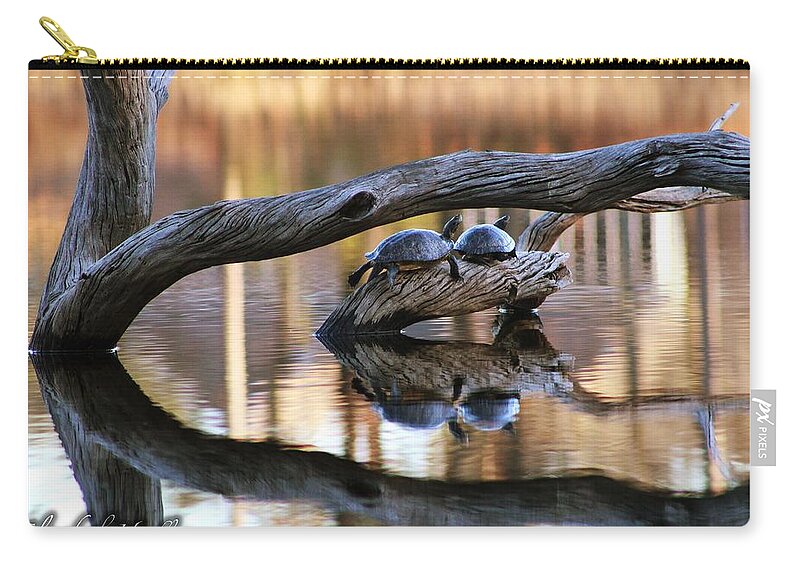  Zip Pouch featuring the photograph Turtle Love by Elizabeth Harllee