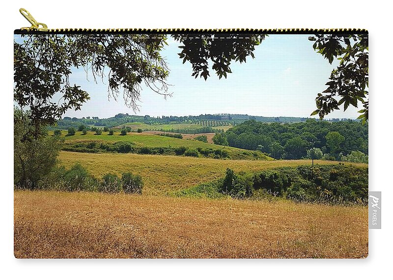 Tuscan Zip Pouch featuring the photograph Tuscan Country by Valentino Visentini