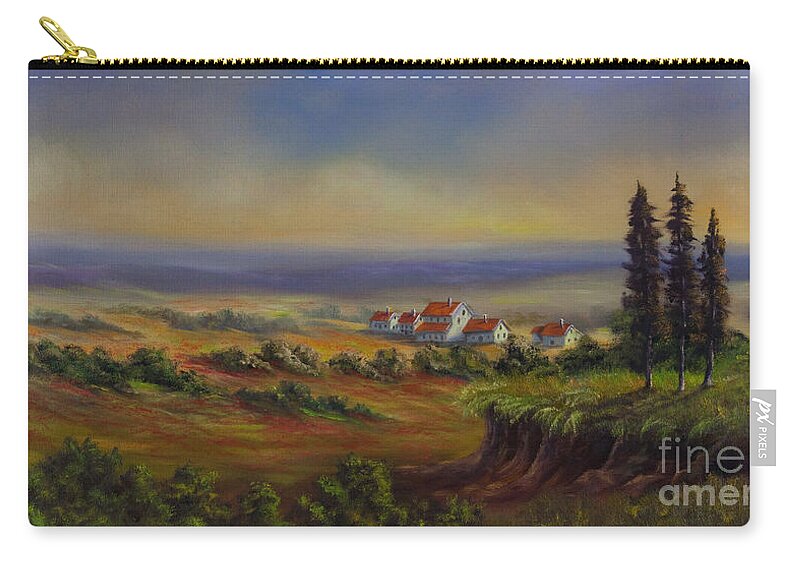 Tuscany Painting Carry-all Pouch featuring the painting Tuscany at Dusk by Charlotte Blanchard