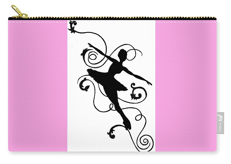 Dance Zip Pouch featuring the drawing Tutu by Emily Page