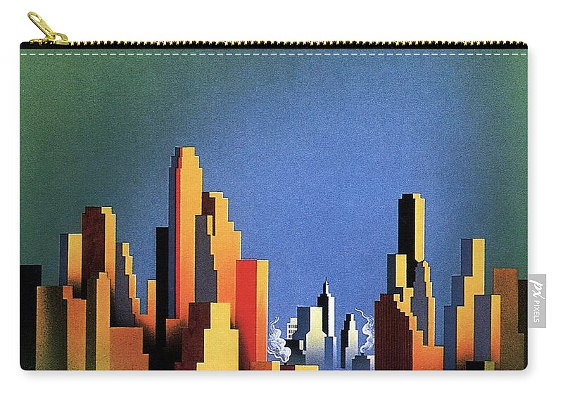 Trans World Zip Pouch featuring the photograph TWA Transcontinental - Trans World Airlines - Retro travel Poster - Vintage Poster by Studio Grafiikka