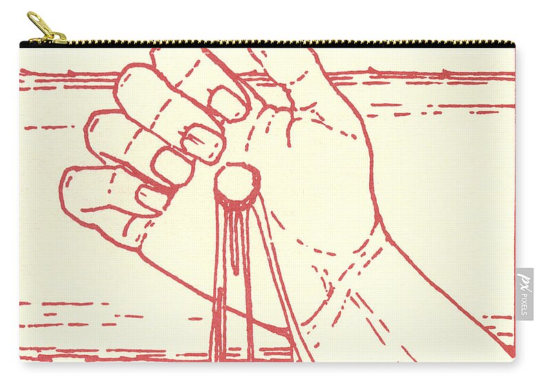  Zip Pouch featuring the drawing TWELFTH STATION- Jesus is raised upon the cross and dies by William Hart McNichols