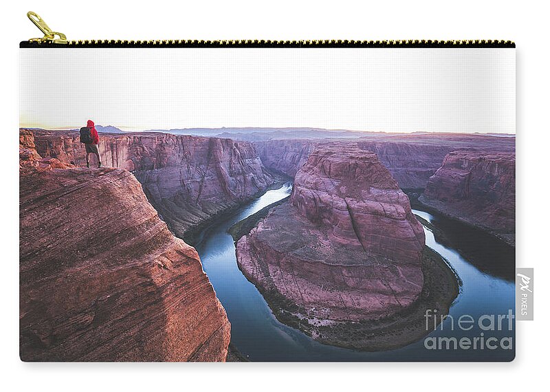 Adventure Zip Pouch featuring the photograph Twilight at Horseshoe Bend by JR Photography