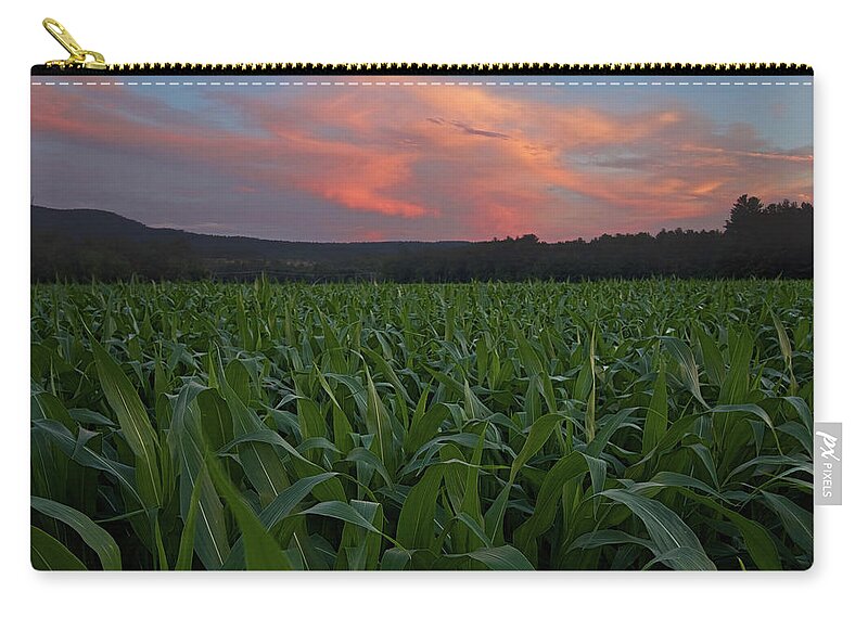 Cornfield Carry-all Pouch featuring the photograph Twilight cornfield by Jerry LoFaro