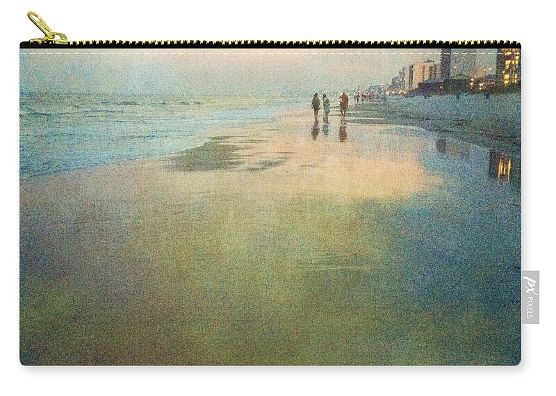 Photography Zip Pouch featuring the photograph Twilight Walk At North Myrtle Beach by Melissa D Johnston