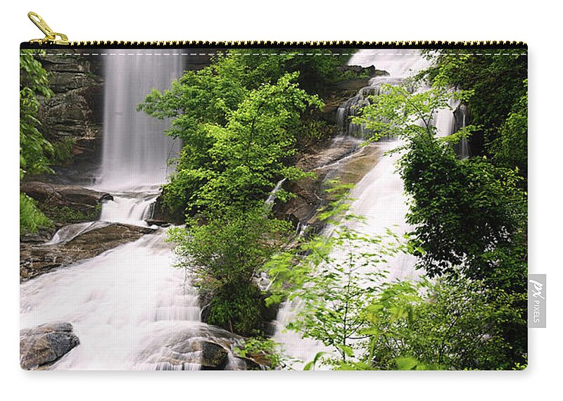 Waterfall Zip Pouch featuring the photograph Twin Falls by Nicki McManus