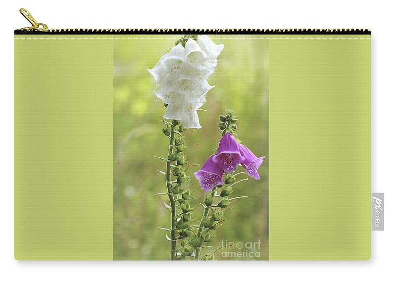 Digitalis Zip Pouch featuring the photograph Twin Foxgloves by Stephen Melia