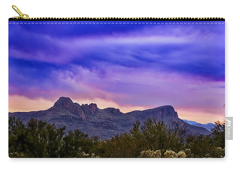 Myhaver Photography Zip Pouch featuring the photograph Twin Peaks H30 by Mark Myhaver
