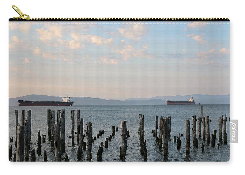 Ships Zip Pouch featuring the photograph Twin Ships by Christy Pooschke