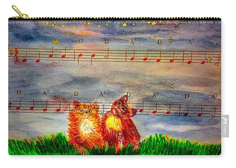 Kittens Zip Pouch featuring the digital art Twinkle by Anne Sands