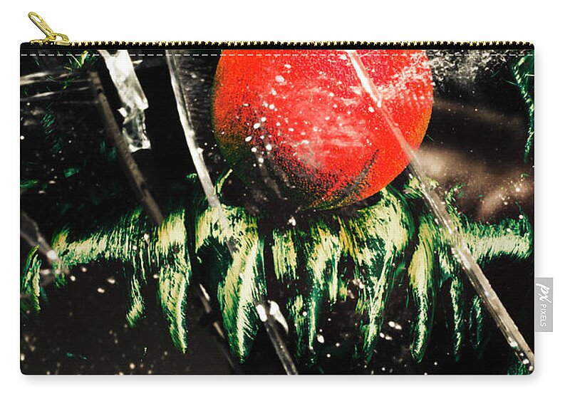 Evil Zip Pouch featuring the photograph Twisted evil clown portrait by Jorgo Photography