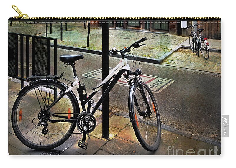 Bicycle Zip Pouch featuring the photograph Two Bicycles by Craig J Satterlee